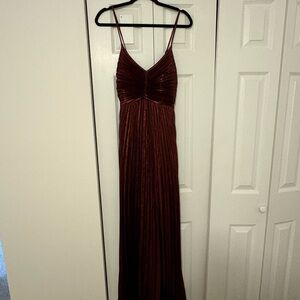 Express Copper Pleated Maxi Dress